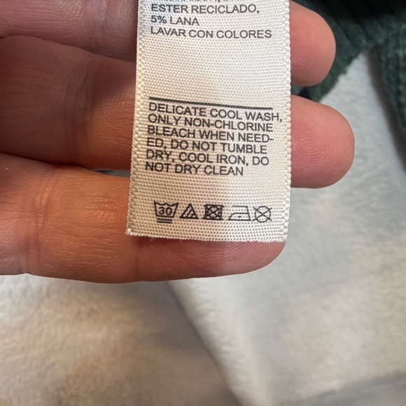 Fat Face !/4 Zip Sweater Mens Size XL Olive Green Chunky Knit Cotton Wool Preppy - Picture 6 of 9